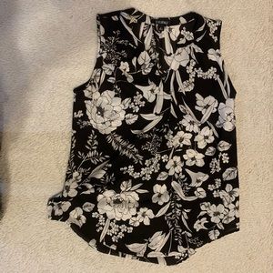 Black and white floral top